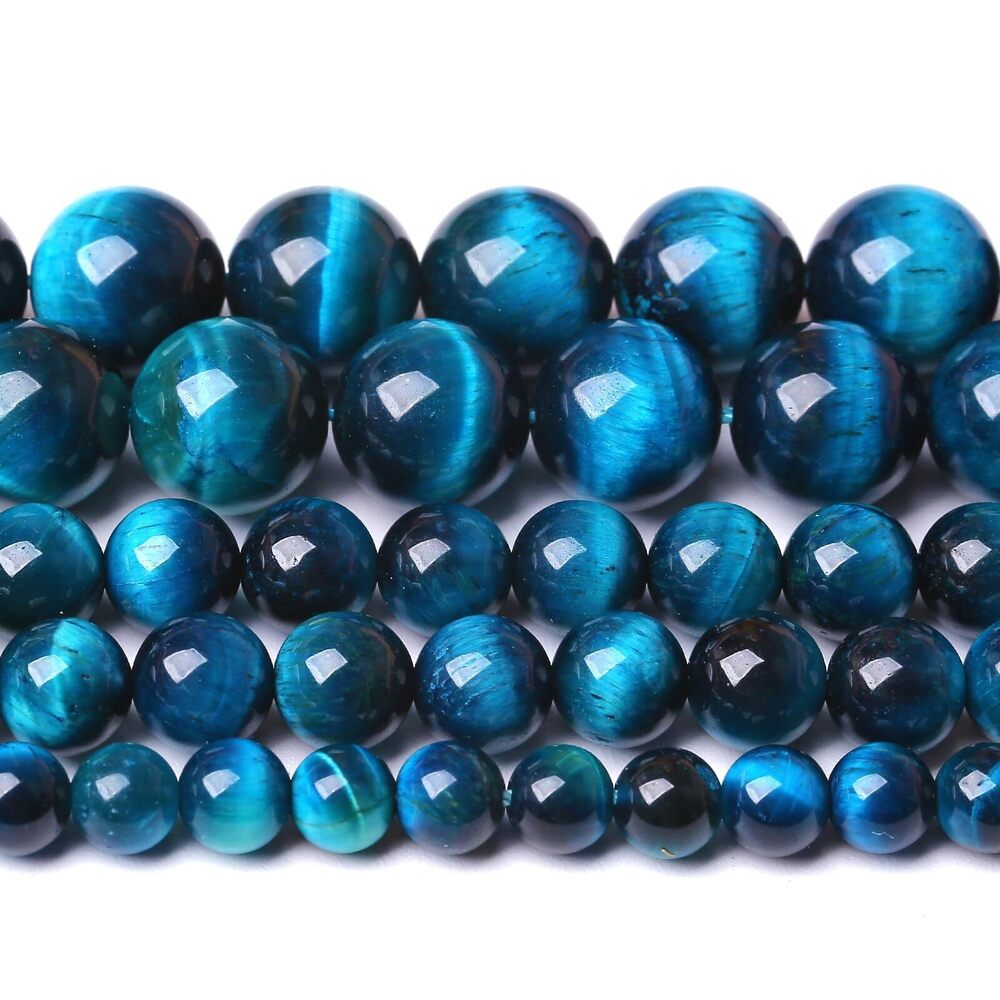 2828 4MM 180pcs Natural Royal Blue Tiger Eye Stone Energy Healing Beads